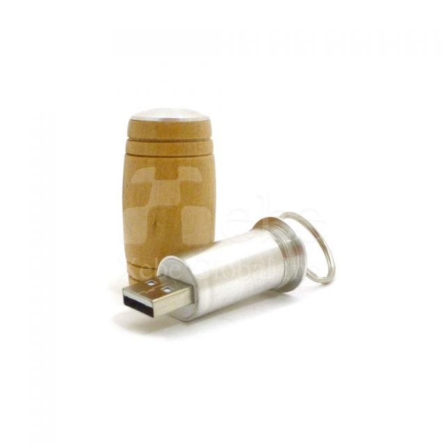 Oak wooden barrel designed USB flash disks