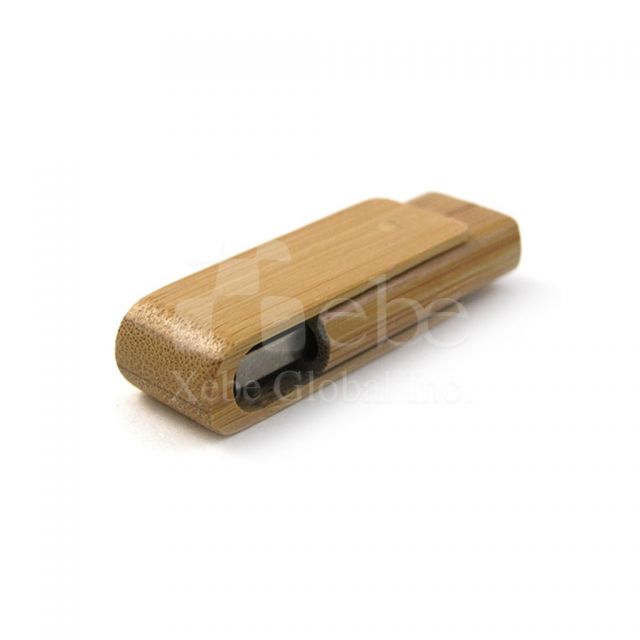 Spinning bamboo USB disks