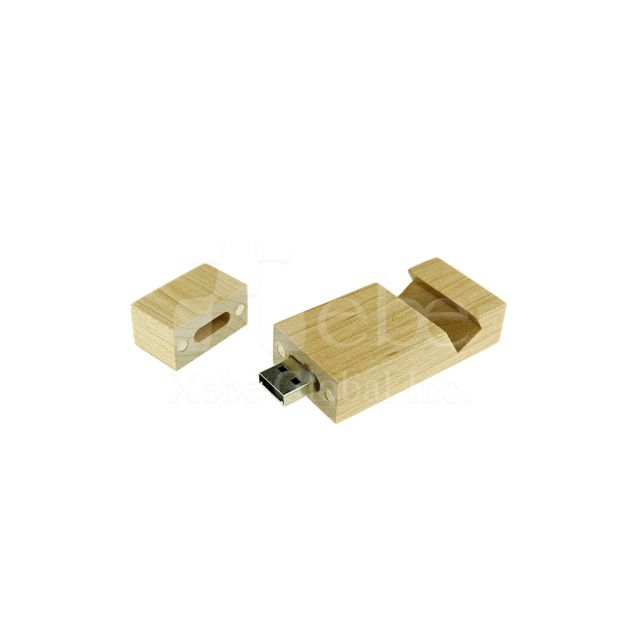 Multifunctional mobile phone holder wooden USB