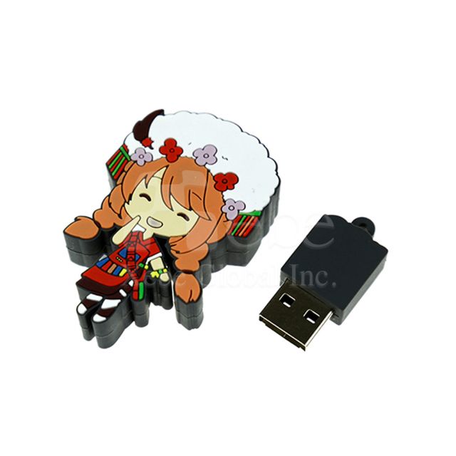 Cartoon lovely girl custom USB disk
