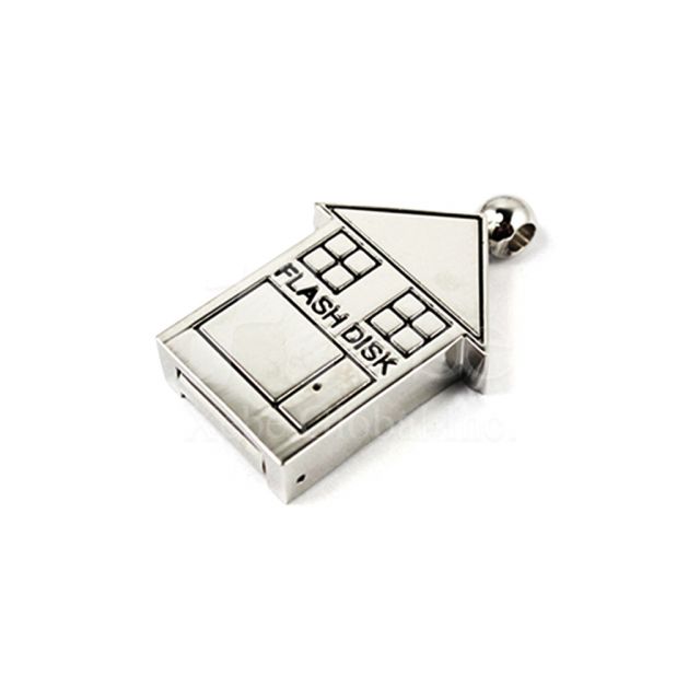 House shaped metal flash drive