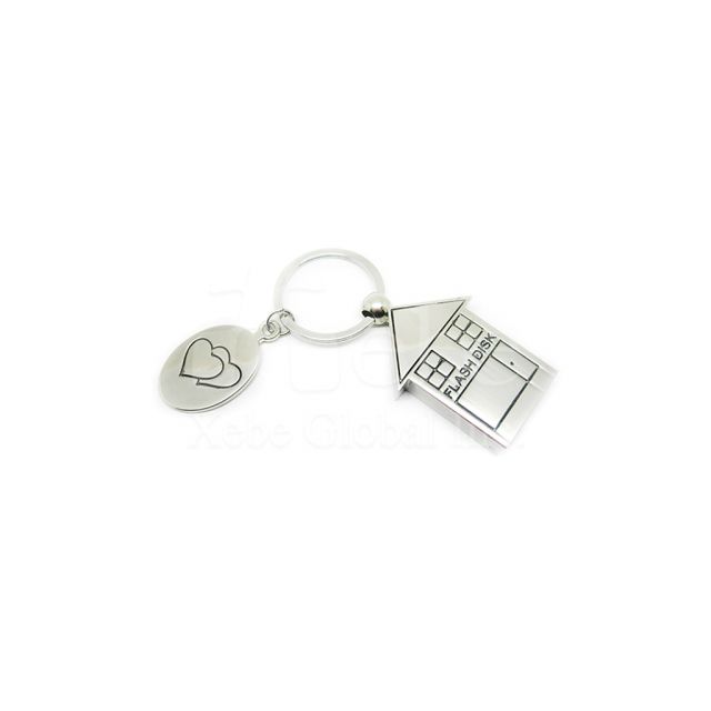 House shaped metal flash drive