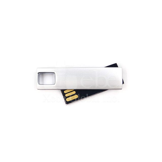 Silver white metal glossy USB
