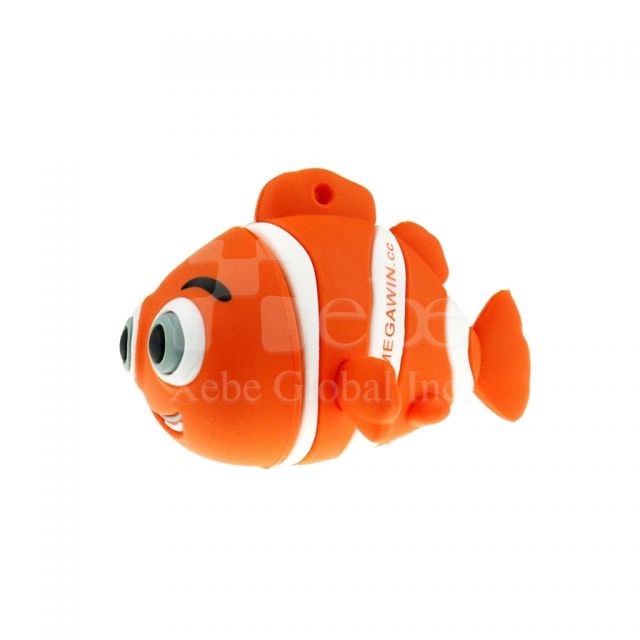 Clownfish usb pen drive Soft plastic molding