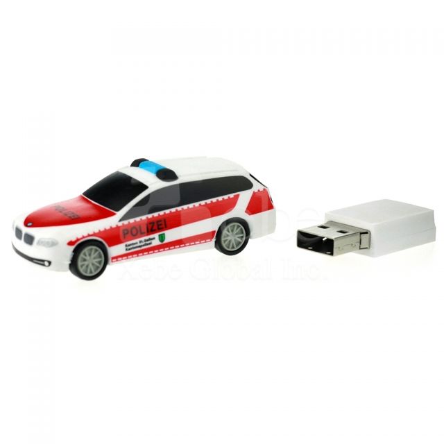 Red and white police car usb drive