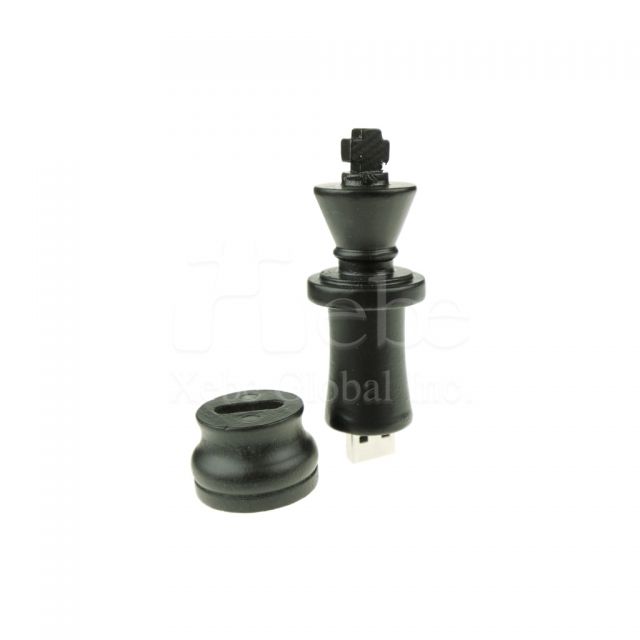 Chess black wooden USB 