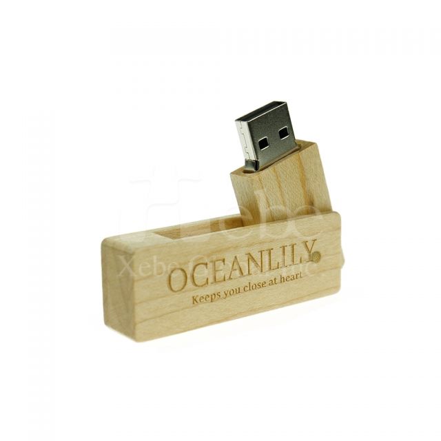 Laser engrave wooden USB 