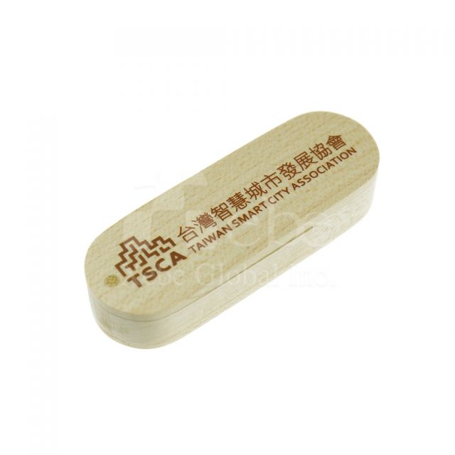 Custom wooden USB with slogan