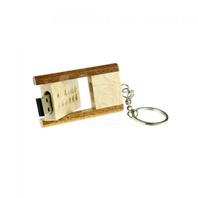360° rotating wooden USB 