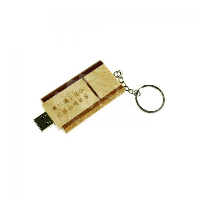 360° rotating wooden USB 