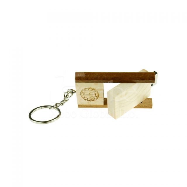 360° rotating wooden USB 