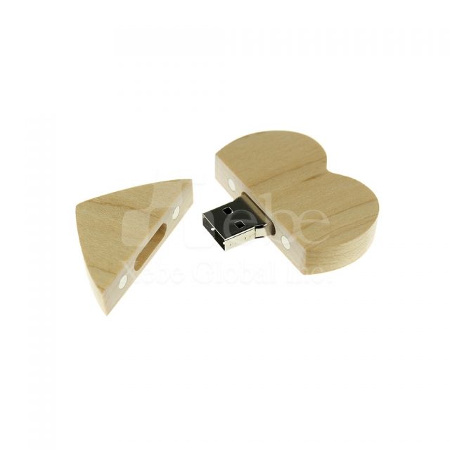 Custom heart wooden usb 