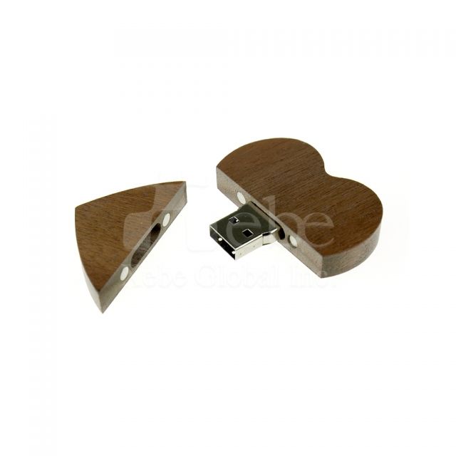 Heart shaped USB made y wood 