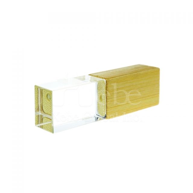 Crystal with bamboo USB 