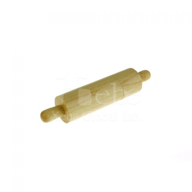 Rolling pin shaped wooden usb