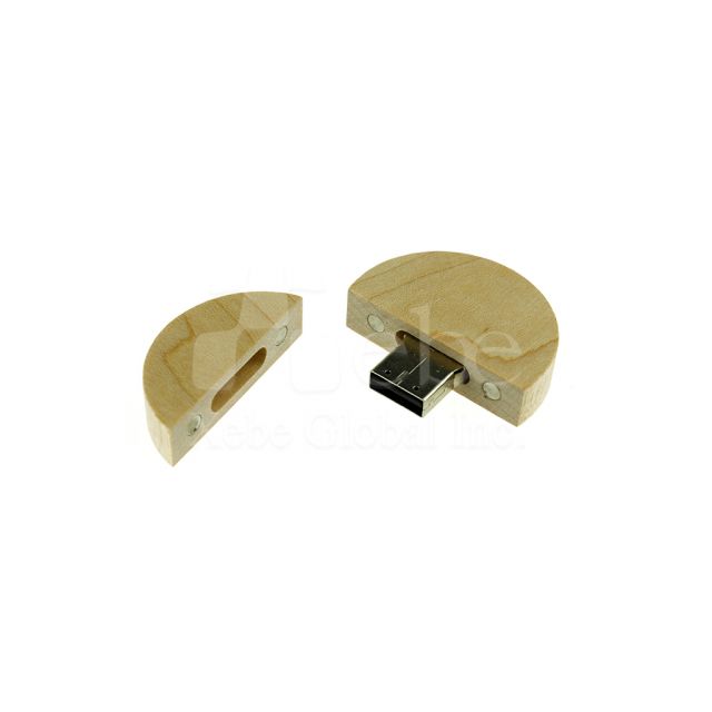 Round dustproof wooden USB