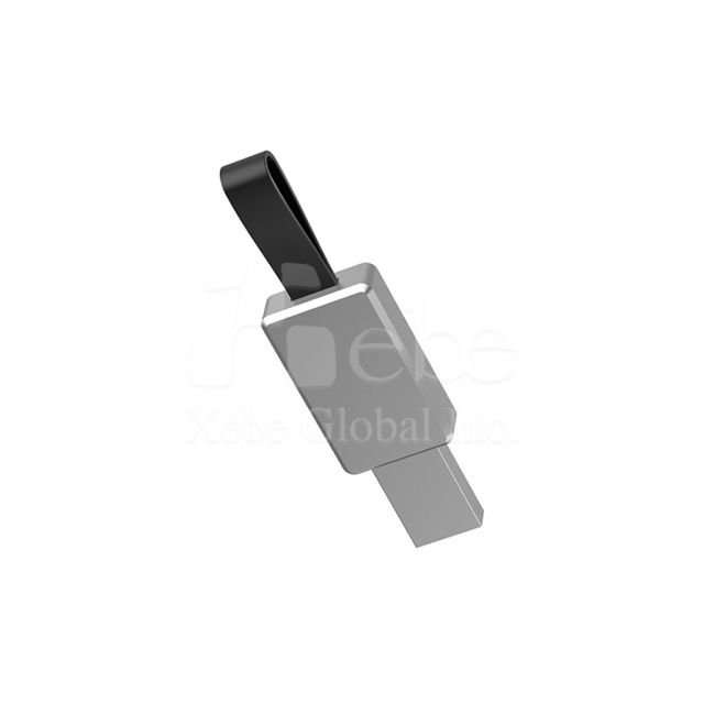 Flashing flash drive with black strap