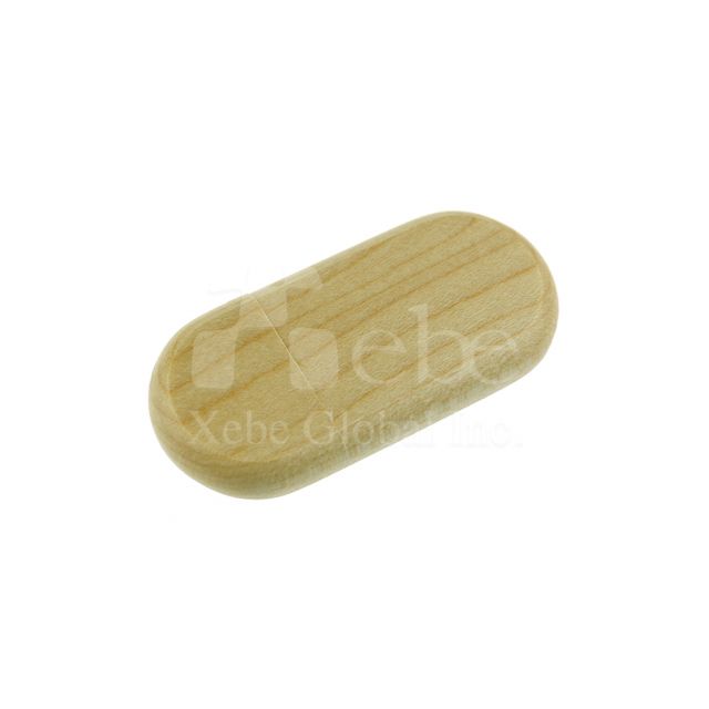 Oval Shaped Open Top Wooden USB