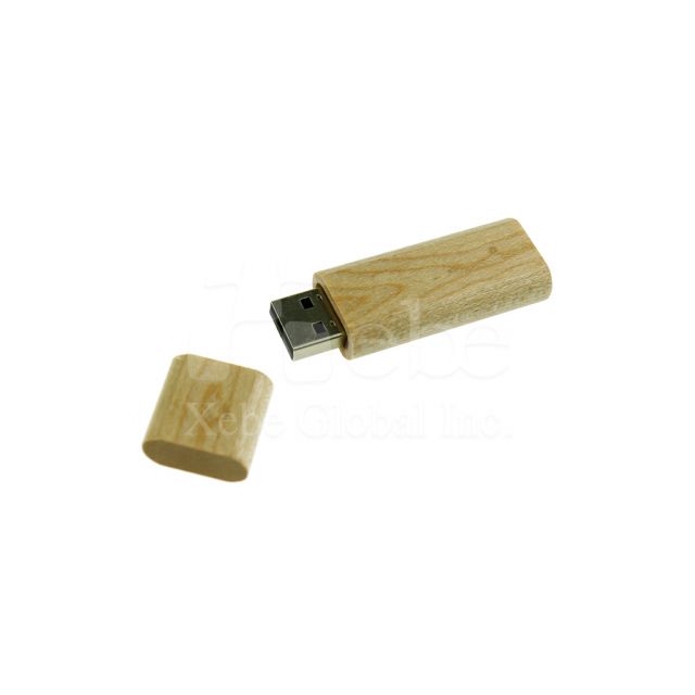 Open Cover Dustproof Wooden USB