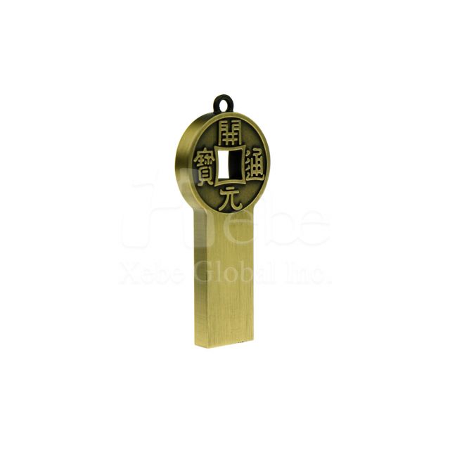 Classic copper coin metal usb drive 
