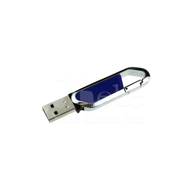 Dark blue hangable metal USB drive