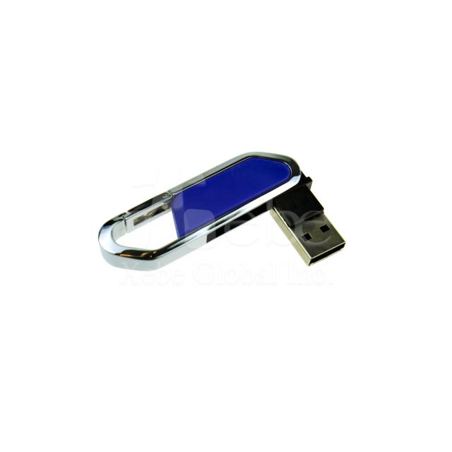 Dark blue hangable metal USB drive