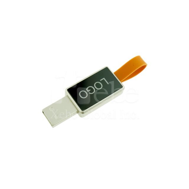 simple logo luminous metal flash drive