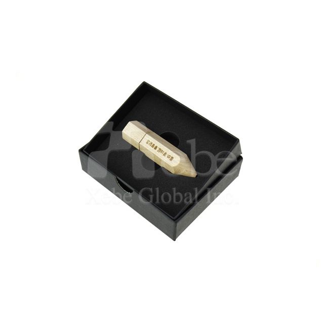 Wooden pencil shaped USB drive