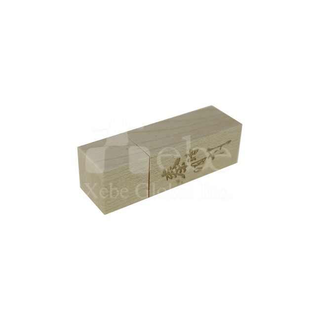 Customized LOGO wooden USB drive 