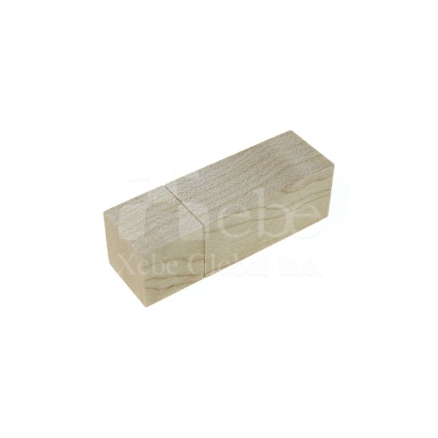 personalized wooden square flash drive