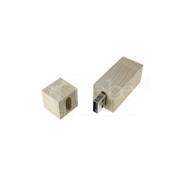 personalized wooden square flash drive