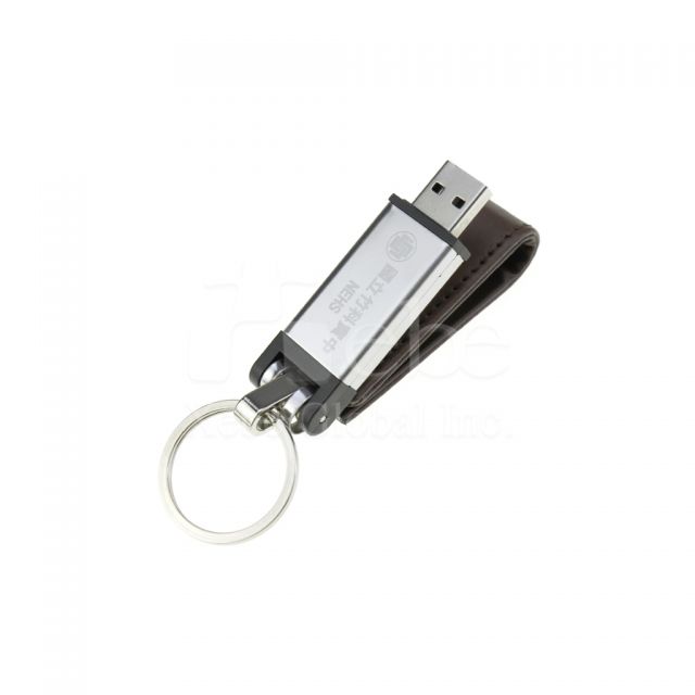 key ring printed LOGO leather USB