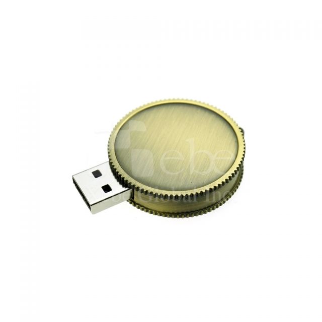 metal mini round business usb