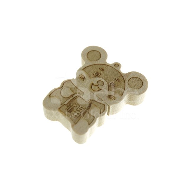 wooden cartoon mouse USB