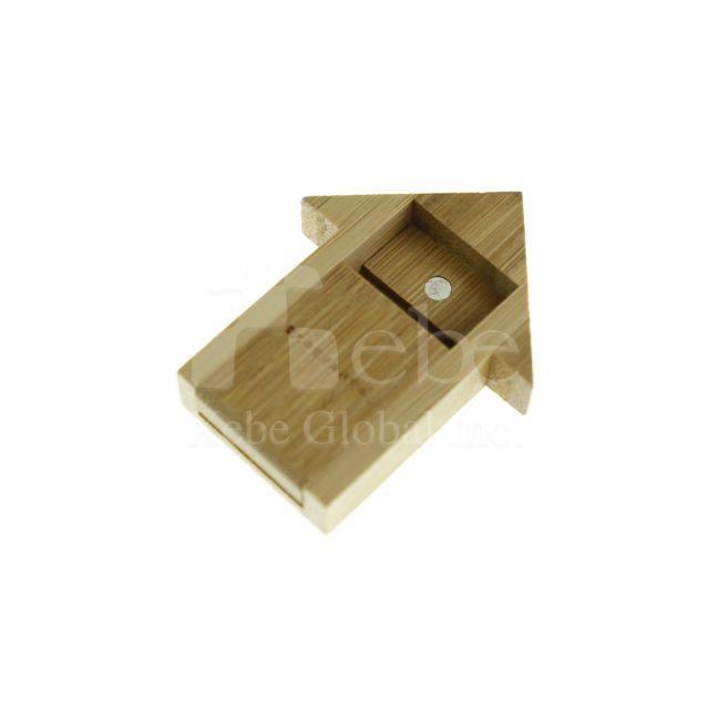 wooden house flash drive