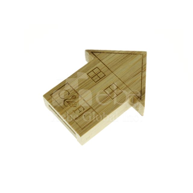 wooden house flash drive