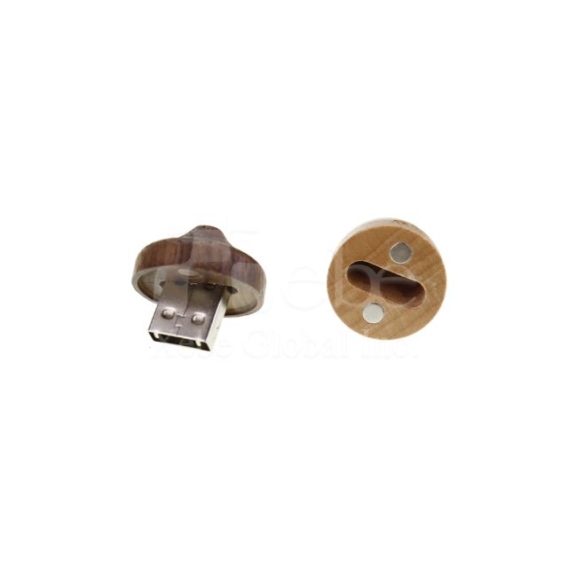 brown acorn wooden usb
