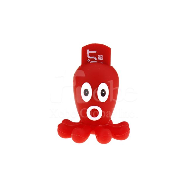 Red octopus customized flash drive