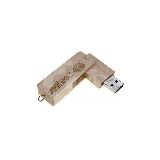 rotating wooden pen drive