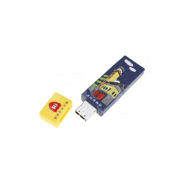 illustration 3D customized usb drive exhibition souvenir