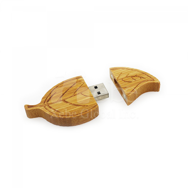 leaf wooden usb