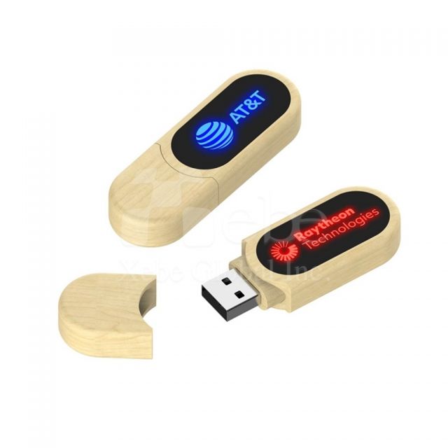 led wood flash drive