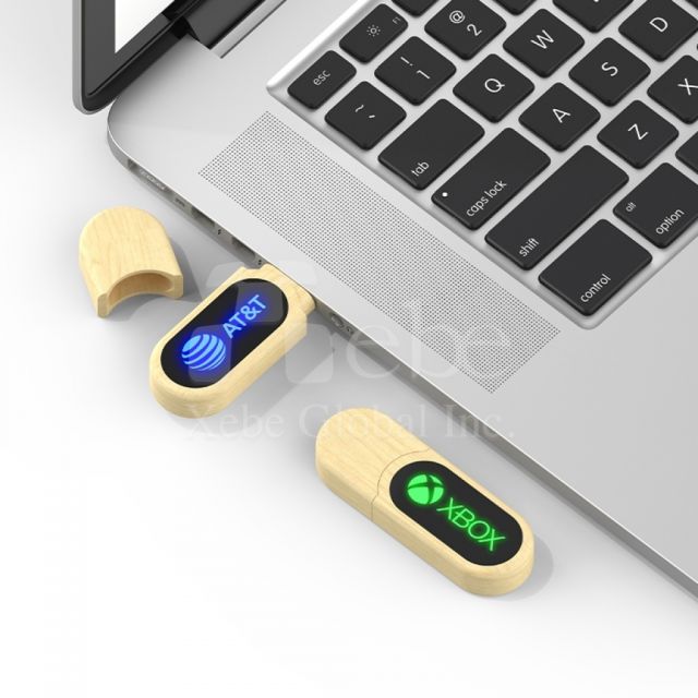 led wood flash drive