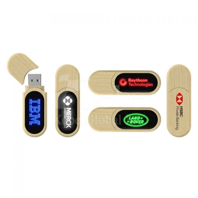 led wood flash drive