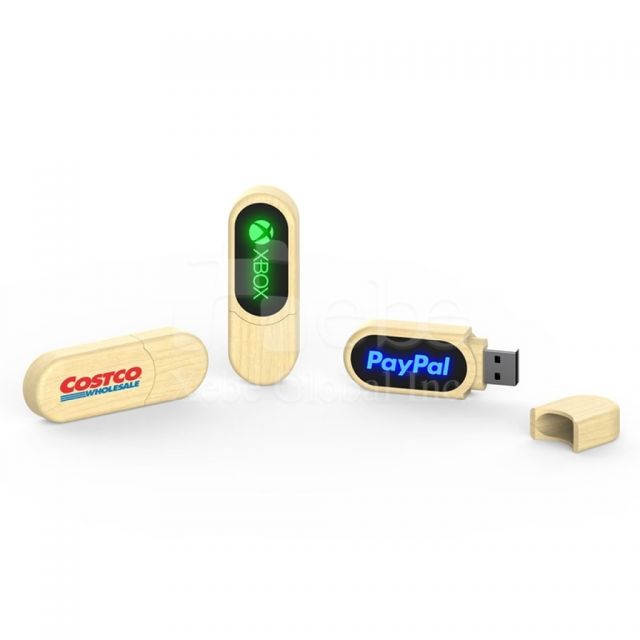 led wood flash drive