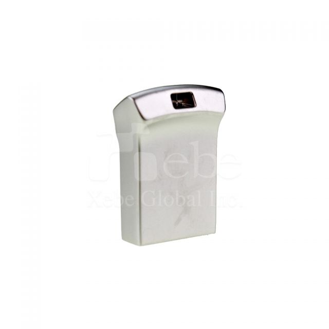 silver uncapped mini flash drive