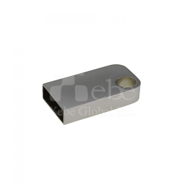 black and silver short version mini flash drive