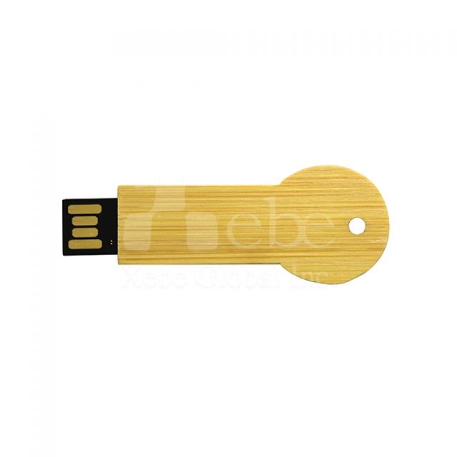 key shape wooden usb flash drive