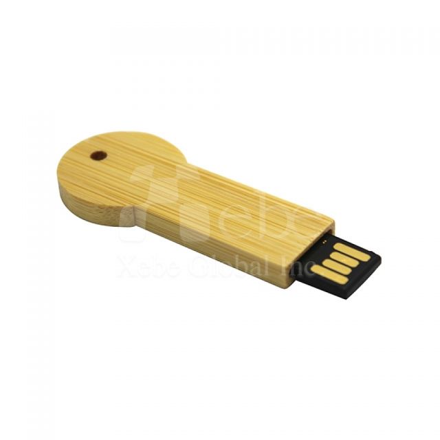 key shape wooden usb flash drive