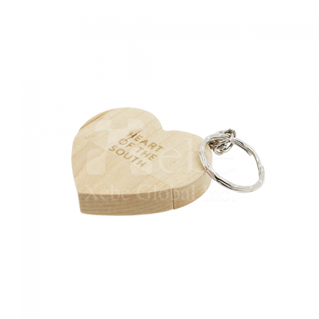 heart charm wooden usb